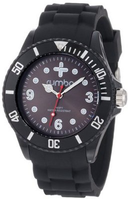 RumbaTime Unisex 12474 Perry Silicone 42MM Lights Out Modern Stylish Analog