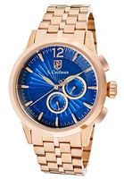Blue Textured Dial 18k Rose Gold Plated Stainless Steel