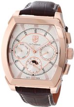 S. Coifman SC0090 Silver Textured Dial Brown Leather