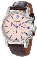 S. Coifman SC0219 Chronograph Rose Textured Dial Brown Leather