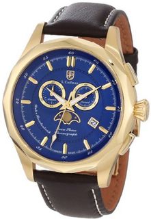 S. Coifman SC0244 Chronograph Blue Dial Brown Leather