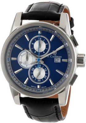 S. Coifman SC0252 Chronograph Blue Dial Black Leather