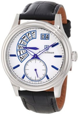 S. Coifman SC0289 White Dial Black Leather