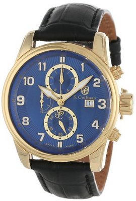 S. Coifman SC0307 Chronograph Blue Dial Black Leather
