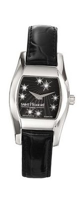 Saint Honore 721052 1NFDN Monceau Tonneau Black Dial Diamond Patent Leather