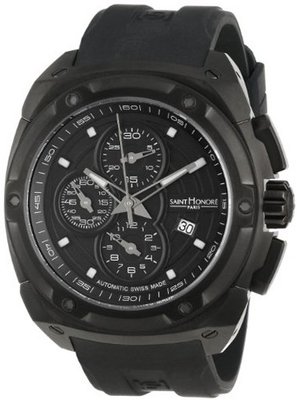 Saint Honore 874234 7NCNN Haussman Automatic Black PVD Chronograph Rubber