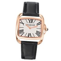 Saint Honore Charisma 721061 1AR mm Gold Plated Stainless Steel Case Black Calfskin Synthetic Sapphire