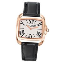 Saint Honore Charisma 721061 3AR mm Automatic Gold Plated Stainless Steel Case Black Calfskin Mineral