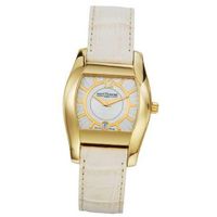 Saint Honore Monceau 741052 3BYB mm Gold Plated Stainless Steel Case White Calfskin Mineral