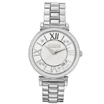 Saint Honore Opera 766112 1PARDN 37mm Diamonds Silver Steel Bracelet & Case Synthetic Sapphire