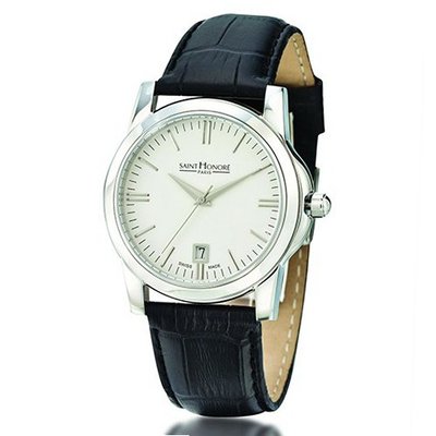 Saint Honore Speed Boat 861005 1AIA 41mm Stainless Steel Case Black Calfskin Synthetic Sapphire