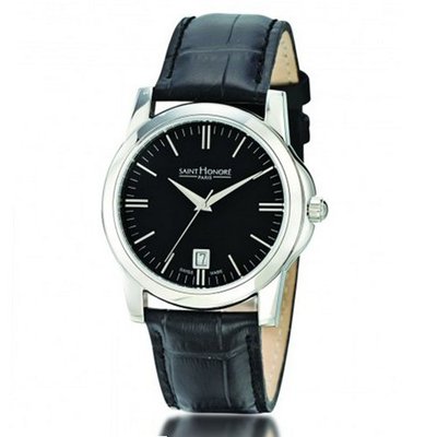 Saint Honore Speed Boat 861005 1NIA 41mm Stainless Steel Case Black Calfskin Synthetic Sapphire