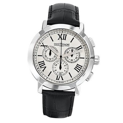 Saint Honore Trocadero 886020 1ARF 41mm Stainless Steel Case Black Calfskin Synthetic Sapphire