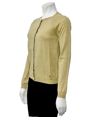 Ferragamo Long Sleeve Tan Knit Sweater in Medium