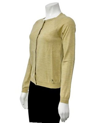 Ferragamo Long Sleeve Tan Knit Sweater in X-Small