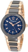 Salvatore Ferragamo F53SBQ58909 S589 F-80 Rose Gold Plated Two Tone Black Ceramic