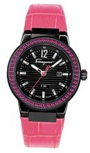 Salvatore Ferragamo F53SBQ68R09 SB22 F-80 Black IP Pink Rubies