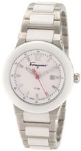 Salvatore Ferragamo F53SBQ98101 S981 F-80 Quartz 3-Hands White Ceramic