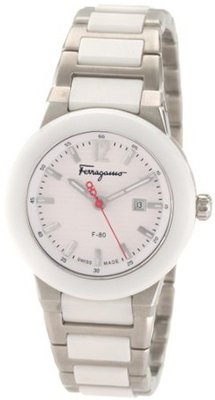 Salvatore Ferragamo F53SBQ98101 S981 F-80 Quartz 3-Hands White Ceramic