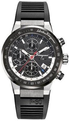 Salvatore Ferragamo F55LCA78910 S113 F-80 Swiss Automatic Chronograph Black Dial Ceramic Bezel