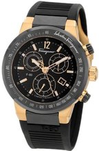 Salvatore Ferragamo F55LCQ75909 S113 F-80 Rose Gold Plated Black Dial Chronograph