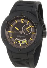 Salvatore Ferragamo F55LGQ6875 S113 F-80 Stainless Steel and Black Rubber