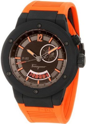 Salvatore Ferragamo F55LGQ6876 SR62 F-80 Black Carbon Fiber and Orange Rubber