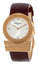 Salvatore Ferragamo F56SBQ5023 S497 Gancino Rose Gold IP Champagne Sunray Dial Diamond