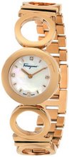 Salvatore Ferragamo F56SBQ5091I S080 Gancino Mother-Of-Pearl Diamond Rose Gold IP