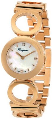 Salvatore Ferragamo F56SBQ5091I S080 Gancino Mother-Of-Pearl Diamond Rose Gold IP