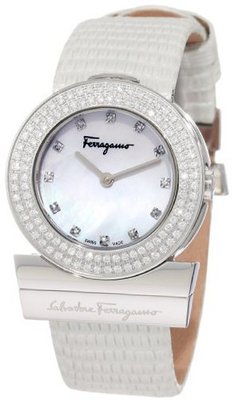 Salvatore Ferragamo F56SBQ9991i S001 Gancino Mother-Of-Pearl Genuine Leather Diamond