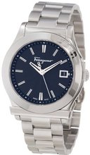 Salvatore Ferragamo F62LBQ9909 S099 Salvatore Ferragamo 1898 Stainless Steel Sapphire Crystal Black Dial Date