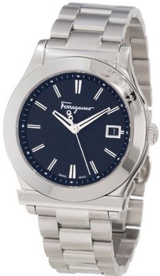 Salvatore Ferragamo F62LBQ9909 S099 Salvatore Ferragamo 1898 Stainless Steel Sapphire Crystal Black Dial Date