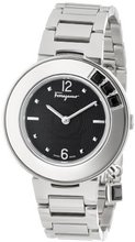 Salvatore Ferragamo F64SBQ99909 S099 Gancino Sparkling Silver/Black Stainless Steel