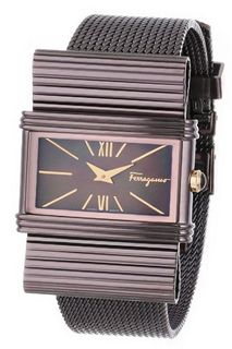 Salvatore Ferragamo F69MBQ6543 S065 Renaissance Brown Ion-Plated Stainless Steel Mother-Of-Pearl