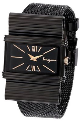 Salvatore Ferragamo F69MBQ6809 S068 Renaissance Black Ion-Plated Stainless Steel