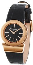 Salvatore Ferragamo F70SBQ5009 SB09 Gancino Sapphire Crystal Black Leather
