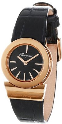 Salvatore Ferragamo F70SBQ5009 SB09 Gancino Sapphire Crystal Black Leather