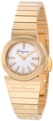 Salvatore Ferragamo F70SBQ5091i S080 Gancino Gold IP Mother of Pearl Diamonds