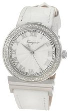 Salvatore Ferragamo F72SBQ9102 S001 "Grande Maison" Diamond White Genuine Leather Band Dress