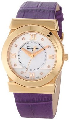 Salvatore Ferragamo F75SBQ5091I SB42 Vega Rose Gold IP Mother-of-Pearl Dial Sapphire Crystal Diamond