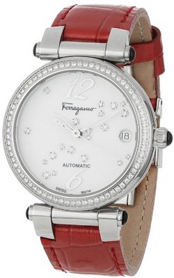 Salvatore Ferragamo F76SBA9191I SB02 Idillio Automatic White Dial Red Patent Leather Diamond