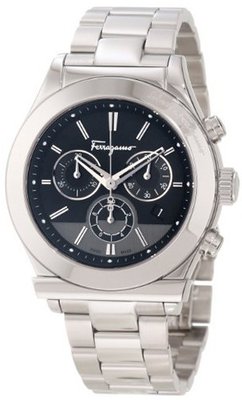 Salvatore Ferragamo F78LCQ9909 S099 Salvatore Ferragamo 1898 Stainless Steel Case Black Dial Chronograph