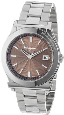 Salvatore Ferragamo FF3050013 1898 Stainless Steel Mink Sunray Dial Date