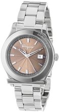 Salvatore Ferragamo FF3060013 1898 Stainless Steel Mink Sunray Dial Date