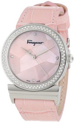 Salvatore Ferragamo FG2010013 Grande Maison Stainless Steel Pink Mother-Of-Pearl Diamond