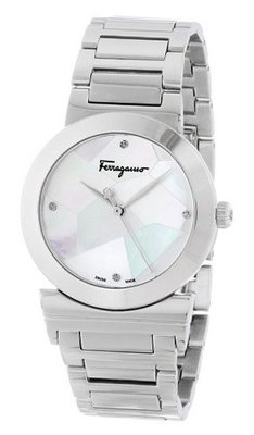Salvatore Ferragamo FG2040013 Grande Maison Stainless Steel Mother-Of-Pearl Mosaic Dial Diamond