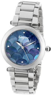 Salvatore Ferragamo FI2020013 Idillio Round Stainless Steel Mother-Of-Pearl Mermaid
