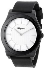 Salvatore Ferragamo FQ3010013 1898 Round Black Ceramic Leather Strap