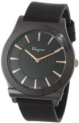 Salvatore Ferragamo FQ3030013 1898 Brown Ion-Plated Coated Stainless Steel Leather